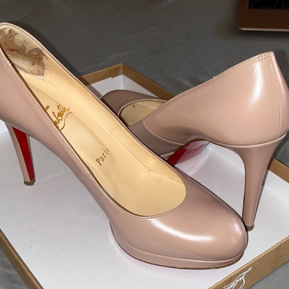 New Simple Pump 100 Jazz Calf Louboutin Nude Heels | Stilettos CV 5.5 - Picture 14 of 14